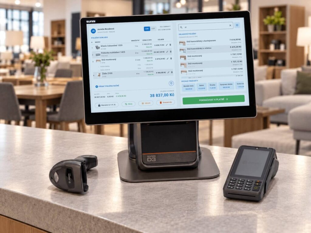 plusRetail prodejní obrazovka